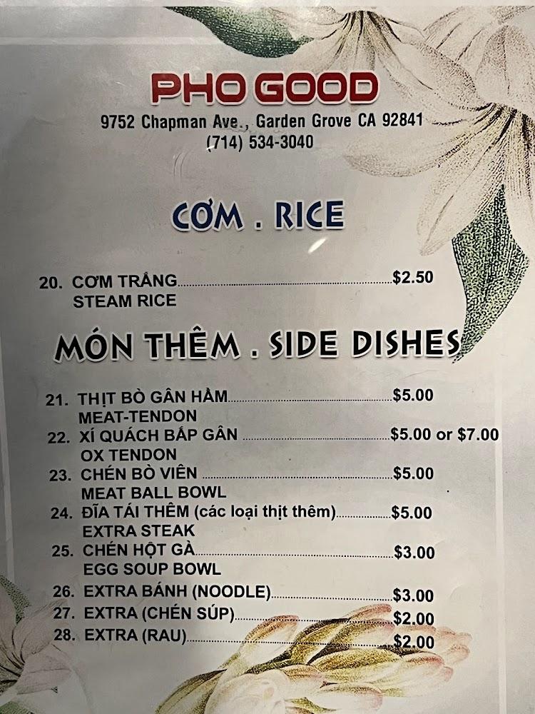 Pho Good Menu image 2