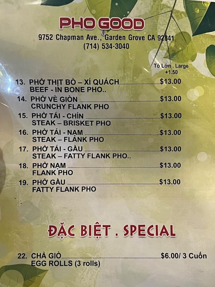 Pho Good Menu image 3